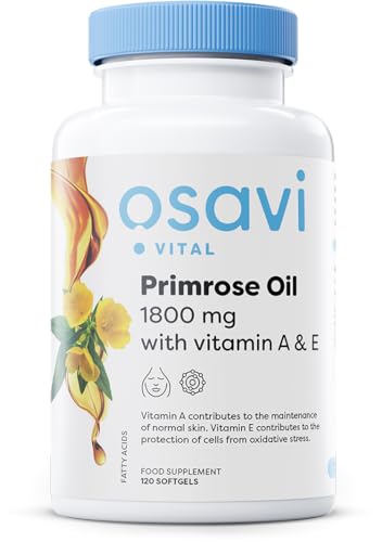 OSAVI Osavi Primrose Oil with Vitamin A & E, 1800mg - 120 softgels