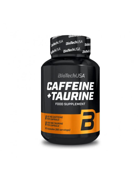 BioTechUSA Caffeine + Taurine | Each Capsule Contains 80 mg of Caffeine and 600 mg of Taurine | GMO-Free | Gluten-Free, 60 Capsules