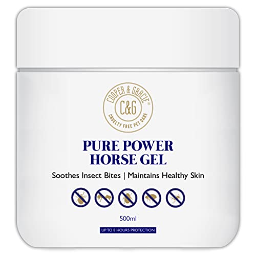 C&G Pets | Pure Power Horse Fly Gel | Repels Biting Insects | Soothes and Hydrates itchy Skin | 8 Hour Sweat Resistant Citronella Formula | 100% Organic And Natural 500ml