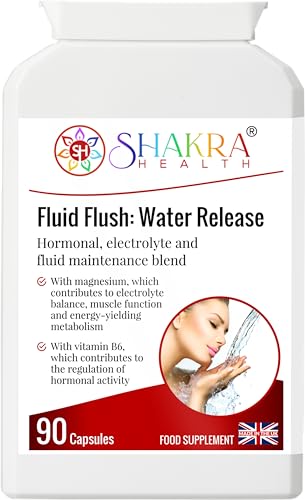 Shakra Health Fluid Flush | Natural & Gentle Water Release Tablets, 90 Capsules. Hormonal, Electrolyte & Fluid Maintenance Blend.