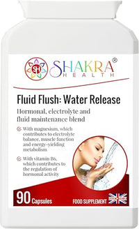 Shakra Health Fluid Flush | Natural & Gentle Water Release Tablets, 90 Capsules. Hormonal, Electrolyte & Fluid Maintenance Blend.