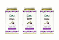 SNAKE BRAND Prickly Heat Cooling Body Powder Relaxing Lavender 140g (3-Pack)
