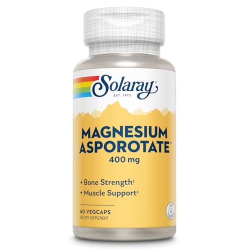 Solaray Magnesium Asporotate 400 mg, Aspartate, Orotate & Citrate Complex, Healthy Heart, Muscle, Nerve & Circulatory Function Support 180ct (60 CT)