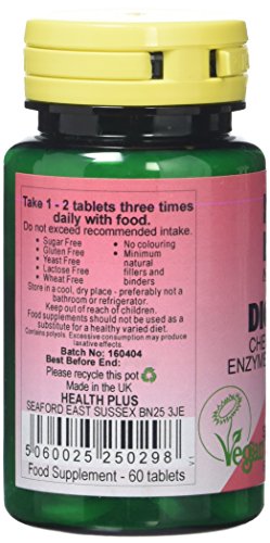 Health Plus Digest Plus Digestive Enzyme Supplement - 60 Chewable Tablets