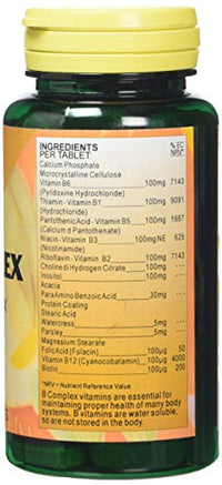 Health Plus B100 Complex Vitamin B Supplement - 90 Tablets