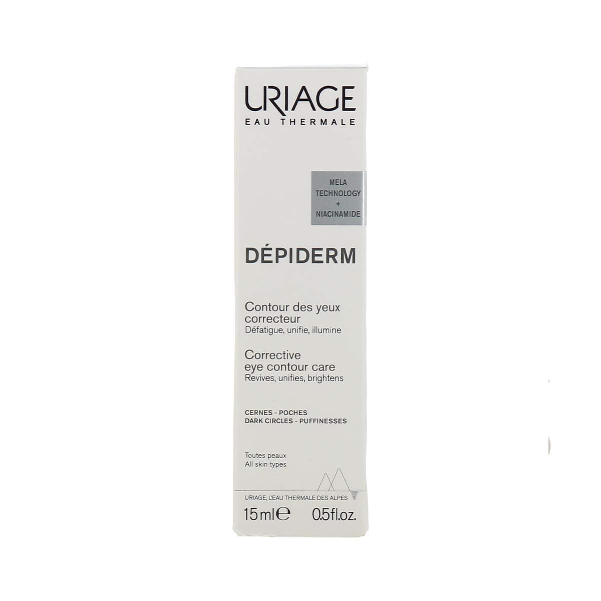 Uriage Dépiderm Corrective Eye Contour 15ml - Anti-Puffiness & Dark Circles - Moisturizing & Protective Eye Corrector - Dermatologically Tested