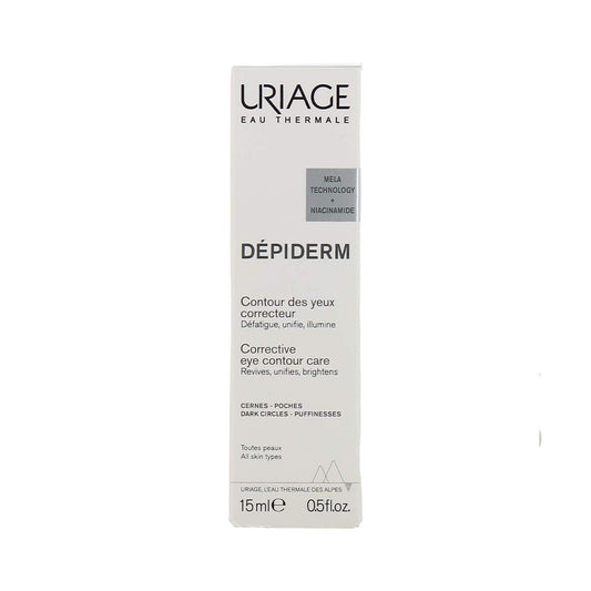 Uriage Dépiderm Corrective Eye Contour 15ml - Anti-Puffiness & Dark Circles - Moisturizing & Protective Eye Corrector - Dermatologically Tested