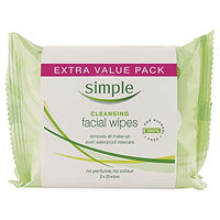 Simple Kind to Skin Cleansing Remove Waterproof Make-up Facial Wipes for Sensitive Skin 25 pc