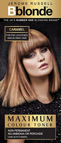 Jerome Russell Bblonde Caramel Maximum Blonde Toner – Non-Permanent Hair Toner for Pre-Lightened & Blonde Hair Colour, Hair Dye with No Ammonia or Peroxide, Lasts 8 Washes, 75ml