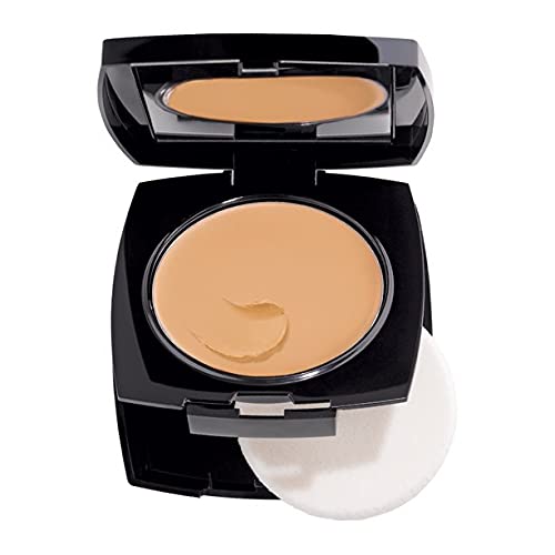 AVON TRUE COLOUR MATTIFYING CREAM TO POWDER FOUNDATION COMPACT SPF12. Honey beige