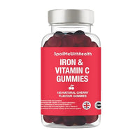 SpoilMeWith Health – Iron & Vitamin C Gummies | Natural Cherry Flavour | Chewable Supplement for Energy & Immune Support | 150 Vegan Gummies