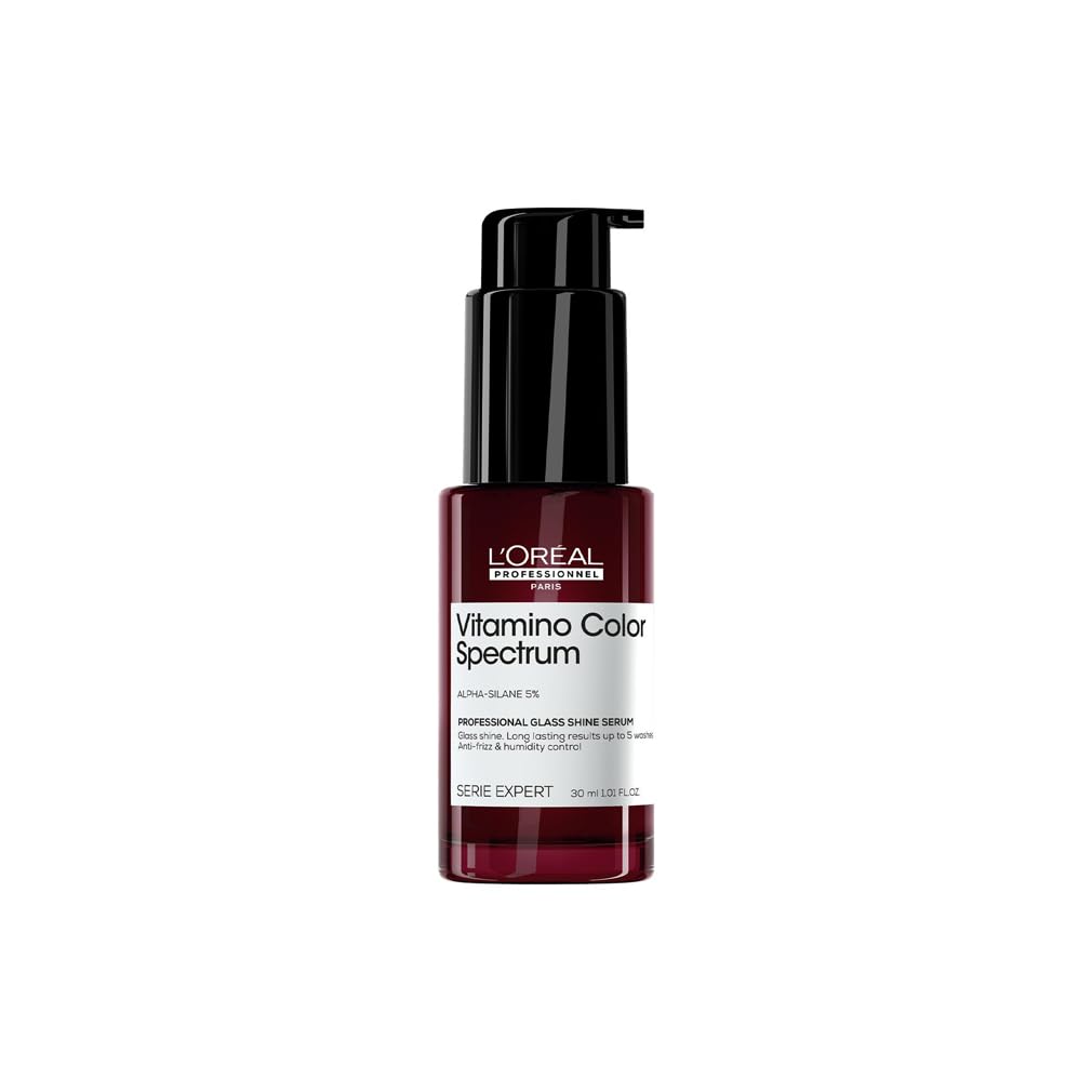 L'Oréal Professionnel Vitamino Color Spectrum Glass Shine Serum 30ml, Anti-frizz & Anti-Humidity, Ultra Shiny Smooth Hair, Waterproof, UV Protection, Heat Protection, for Coloured Hair