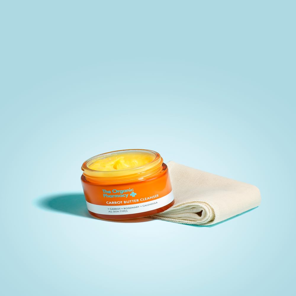 The Organic Pharmacy Carrot Butter Cleanser, 50ml - Balm-to-oil - Remove Impurities and Make-up - Rich in Beta Carotene - 99.8% Organic, 99.9% Natural