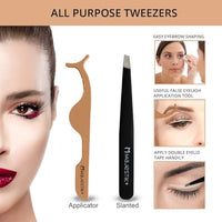 The Brow & Lash Rose Gold Set Eyelash & Eyebrow Tools Kit Includes Tweezers Lash Curler Spoolie Brush and scissors Idol Gift for Women By Majestik+