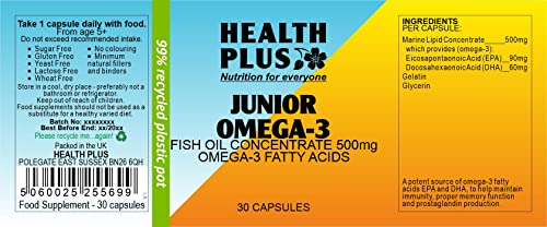 Health Plus Junior Omega-3 500mg (18:12)