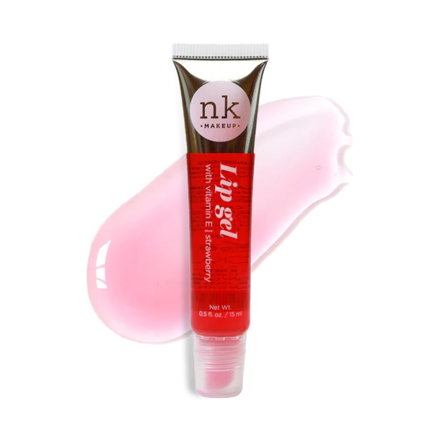 NK lip gloss gel 15ml Vitamin E, Shiny, Nourishes, Strawberry, Cherry, Mango and Coconut flavoured by Nicka K (Multi Pack Of 4).