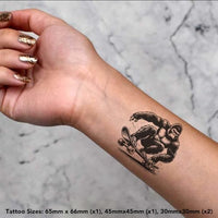 Azeeda 4 x 'Gorilla on a Skateboard' Temporary Tattoos - Water Resistant, Skin-Safe, Non-Toxic Transfers, Mixed Sizes (TO00070600)