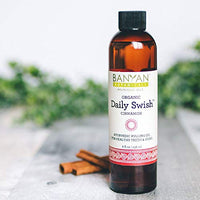 Banyan Botanicals Daily Swish Cinnamon – Organic Ayurvedic Oil Pulling Mouthwash with Coconut Oil – for Oral Health, Teeth, & Gums* – 8oz – Non GMO Sustainably Sourced Vegan