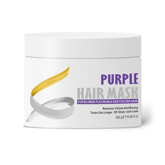 DMQ Purple Hair Mask 300ml,Hydrating Purple Toning Hair Mask,Intensely Brightens Blonde, White and Grey Hair,Remove Yellow Tones & Condition Dry