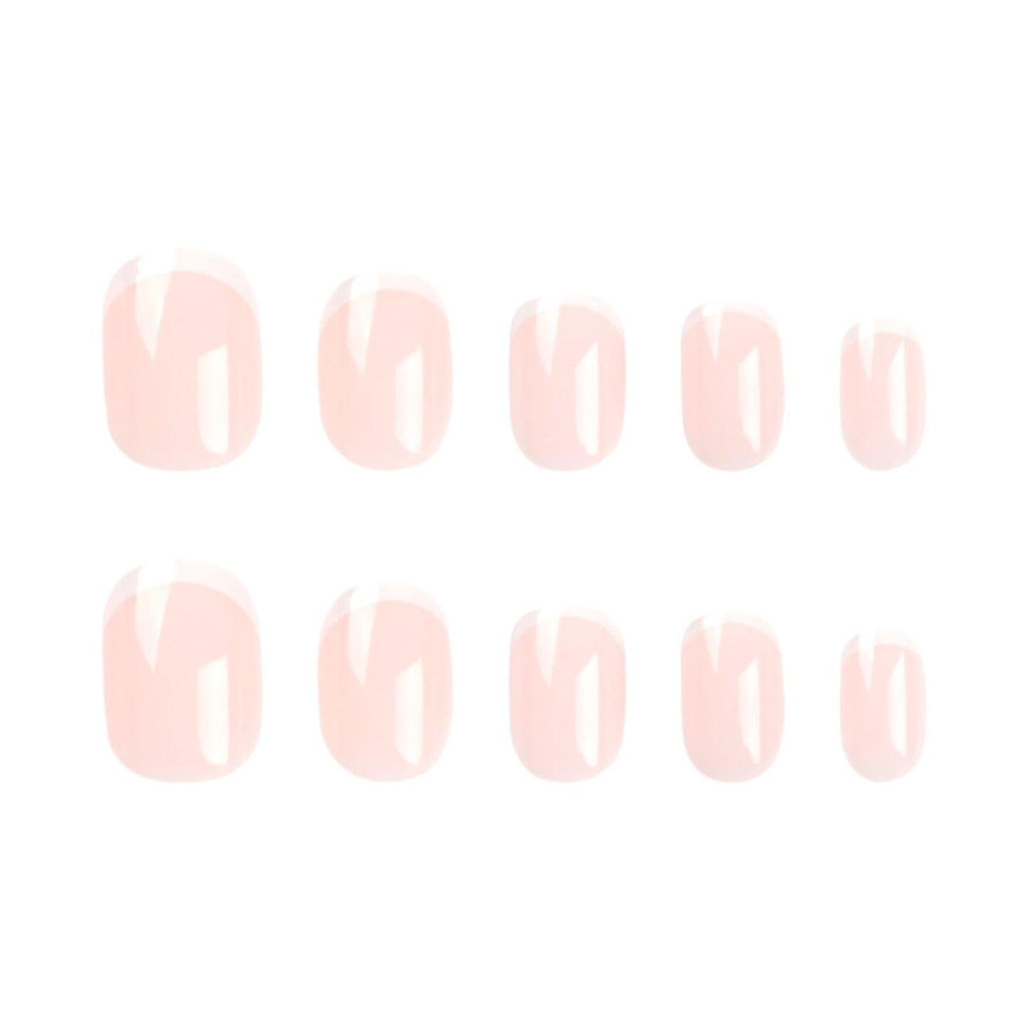 HERBINSOLS French Tip Press on Nails - 24Pcs Natural White Square Tips - Full Cover Nude Stick on for Women Girls Art