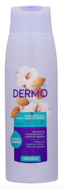 Dermo Sensitive Shampoo 400 ml. Sensitive scalp with Sweet Almond Extract and Cotton Oil. Deliplus