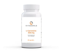 Vita World L-Carnosine 500mg 60 Capsules Made in Germany l Vegan l Highly-dosed l Amino Acid l 500 mg carnosine/Capsule