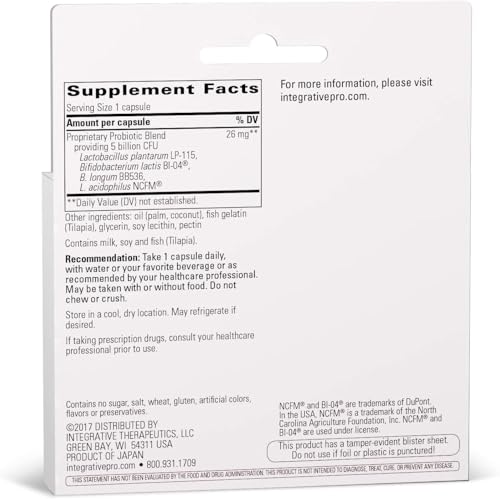 Integrative Therapeutics Probiotic Pearls Advantage - Gut Health Support* - Daily Digestive Support with Lactobacilli & Bifidobacteria* - Non-Refrigerated - True Delivery Technology - 60 Capsules