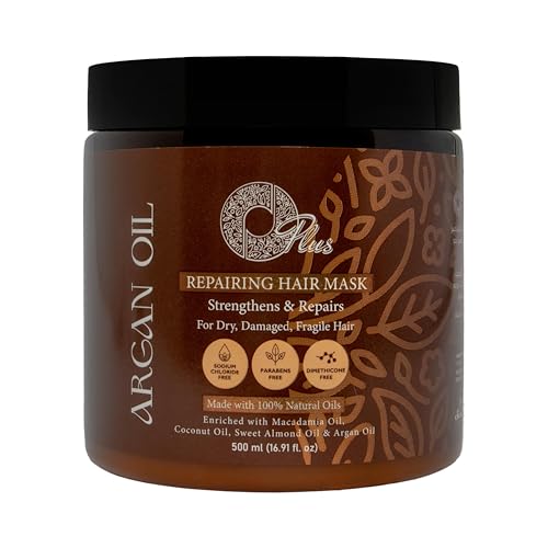 Oplus Argan Hair Oil Mask & Bath, Ultra-Nourishing Deep Conditioner with Argan, Macadamia, Coconut & Almond Oils, Repairs, Strengthens, and Revives Damaged Hair, Sulfate-Free 500ml