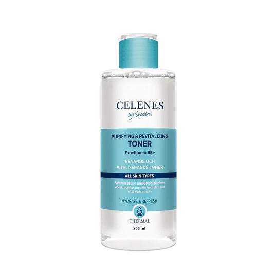 Celenes by Sweden Thermal Purifying & Revitalizing Toner, 200 ml - Alcohol & Parab Free, Suitable for All Skin Types, Enriched with Swedish Thermal Water, Pinus Sylvestris and Provitamin B5+