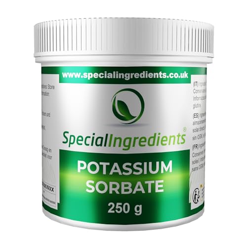 SPECIAL INGREDIENTS Potassium Sorbate (Mould Inhibitor) 250g Premium Quality, Non-GMO, Gluten Free – Recyclable Container