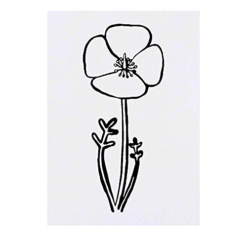 Azeeda 'Poppy' Temporary Tattoo - Water Resistant, Skin-Safe, Non-Toxic Transfer (TO00029631)
