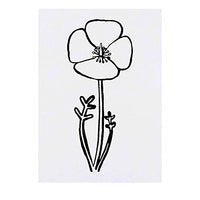 Azeeda 'Poppy' Temporary Tattoo - Water Resistant, Skin-Safe, Non-Toxic Transfer (TO00029631)