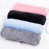 Luxiremi 4 Pack Make Up Remover Cloth, 40 * 20 CM Flannel Face Cloth Face Wipes for Sensitive Skin Make Up Removing(Black+Pink+Blue+Grey)