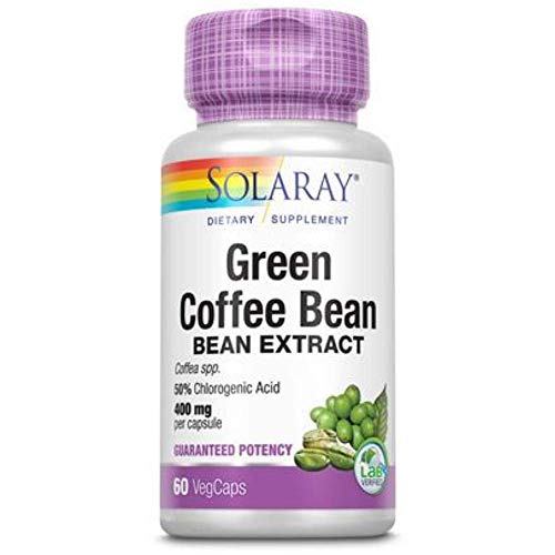 SOLARAY Guaranteed Potency Green Coffee Bean Extract, Veg Cap (Btl-Plastic) 400mg | 60ct
