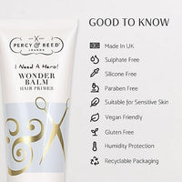 Percy & Reed I Need A Hero! Wonder Balm Hair Primer - Fights Frizz & Improves Shine - Works for Women of All Hair Types - 30 ml