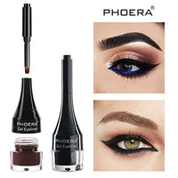 Phoera PHOERA GEL EYELINER LONG LASTING WATERPROOF SMUDGE PROOF 24H MAKEUP 10 SHADE UK (202 BLACK)