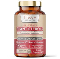 Time Health Plant Sterols – 900mg per Serving – High Strength 30% Beta-Sitosterol – Cholesterol & Heart Support – UK Made to GMP Standards – Vegan Supplement – Zero Additives