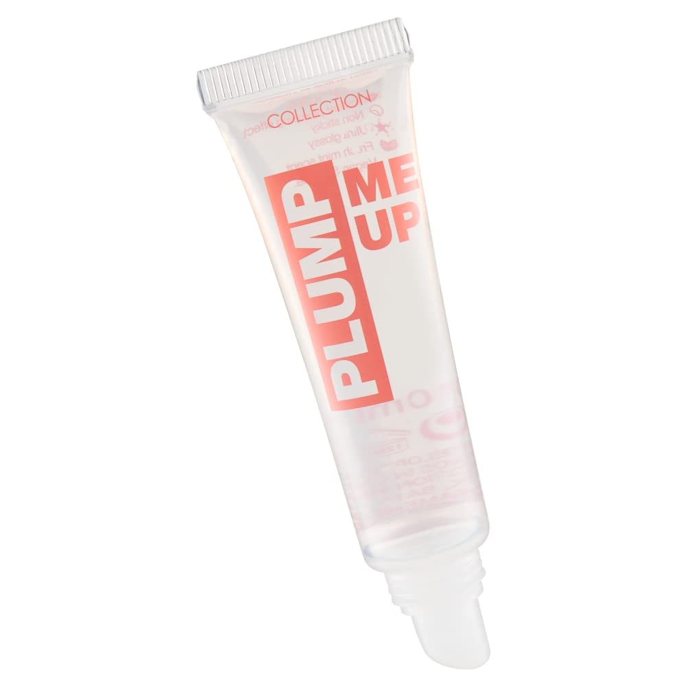 Collection Cosmetics Plumping, High-Shine, Non-Sticky, Plump Me Up Scented Lip Gloss, 10ml, Clear, Peppermint