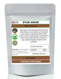 Your Best Supplement Star Anise Capsules 500mg- 100% Natural (Pure no additives) (90)