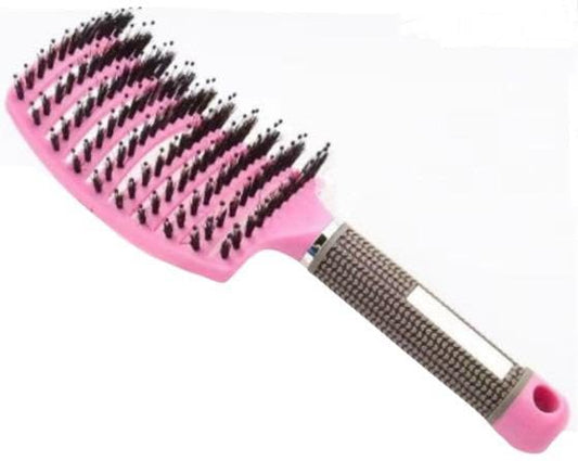 Generico Professional Curved Ventilated Hair Brush Pink for Massage Detangling Wet and Dry Hair Suitable for Any Styling