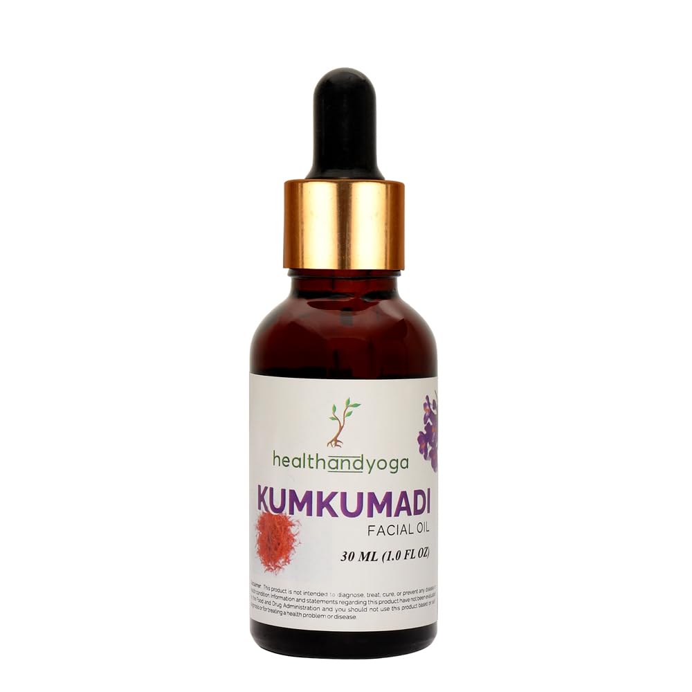 HEALTHANDYOGA HealthAndYoga Kumkumadi Face Glow Oil - 100% Ayurvedic - Boosts glow & brightens Skin - Anti-Aging - Reduces dark spots, pigmentation - For all Skin types - 30 ml