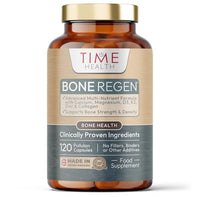 Time Health Bone Regen® – Osteo Support – Bone Strength, Density & Fracture Repair – with Calcium, Magnesium, Vitamin D3, K2, Zinc & Collagen – Clinically Proven Ingredients – GMP – UK Made Supplement
