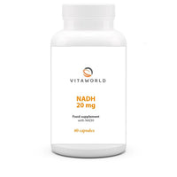 Vita World Vita world NADH 20mg 60 Capsules l with Patented PANMOL® NADH – a Special microencapsulation l Vegan l enteric-Coated