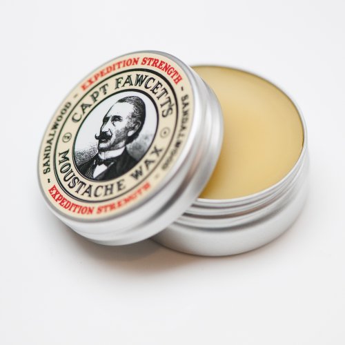 CAPTAIN FAWCETT Captain Fawcett Expedition Strength Moustache Wax 15ml – Extra Firm Hold Moustache Wax for Men – Classic Sandalwood Scented Styling Wax for Long-Lasting Shape & Definition