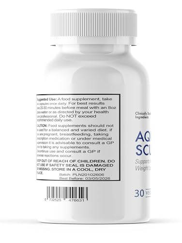 Aqua Sculpt - All Natural/Weight Management Support - 30 Capsules - Vegan/New & Sealed/Slim Warriors