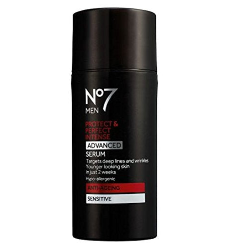 Anti-Ageing Boots No7 MEN Protect & Perfect Intense ADVANCED Serum ANTI-AGEING Sensitive 30ml-Targets Deep Lines and Wrinkles. FOR YOUNGER LOOKING SKIN IN JUST 2 WEEKS