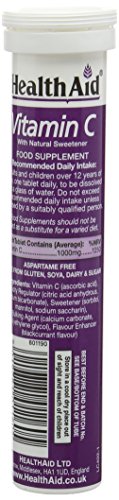HealthAid Vitamin C Blackcurrant Flavour Vegetarian Effervescent 1000mg 20 Tablets, Pack of 3
