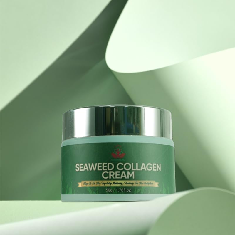 NATUREGURU Seaweed Collagen Face Cream. Seaweed derived Collagen cream for ageing skin, anti ageing with natural seaweed Collagen for Ultimate Hydration. 50g/1.76oz