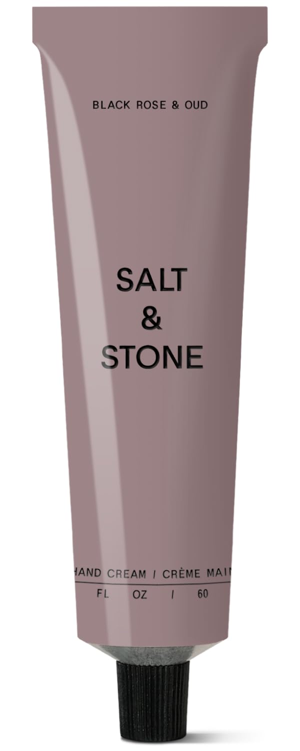 Salt & Stone Hand Cream for Women & Men | Hydrates, Nourishes & Softens Skin | Restores Dry Cracked Hands | Fast-Absorbing | Cruelty-Free & Vegan | Black Rose & Oud 2 fl oz
