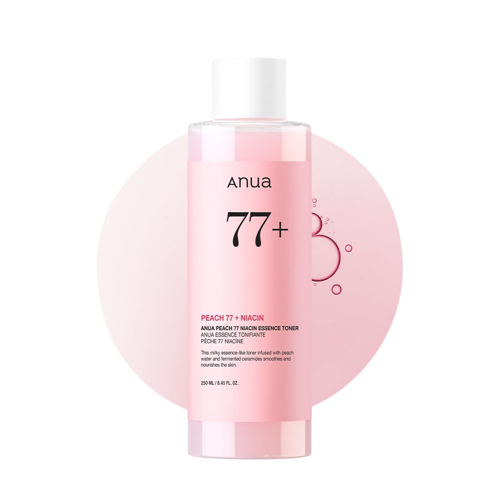 ANUA Peach 77 Niacin Essence Toner, Facial Toner for Glass Skin, Niacinamide, Panthenol, Ceramides, Korean Skin Care, 250ml/8.45 fl.oz.